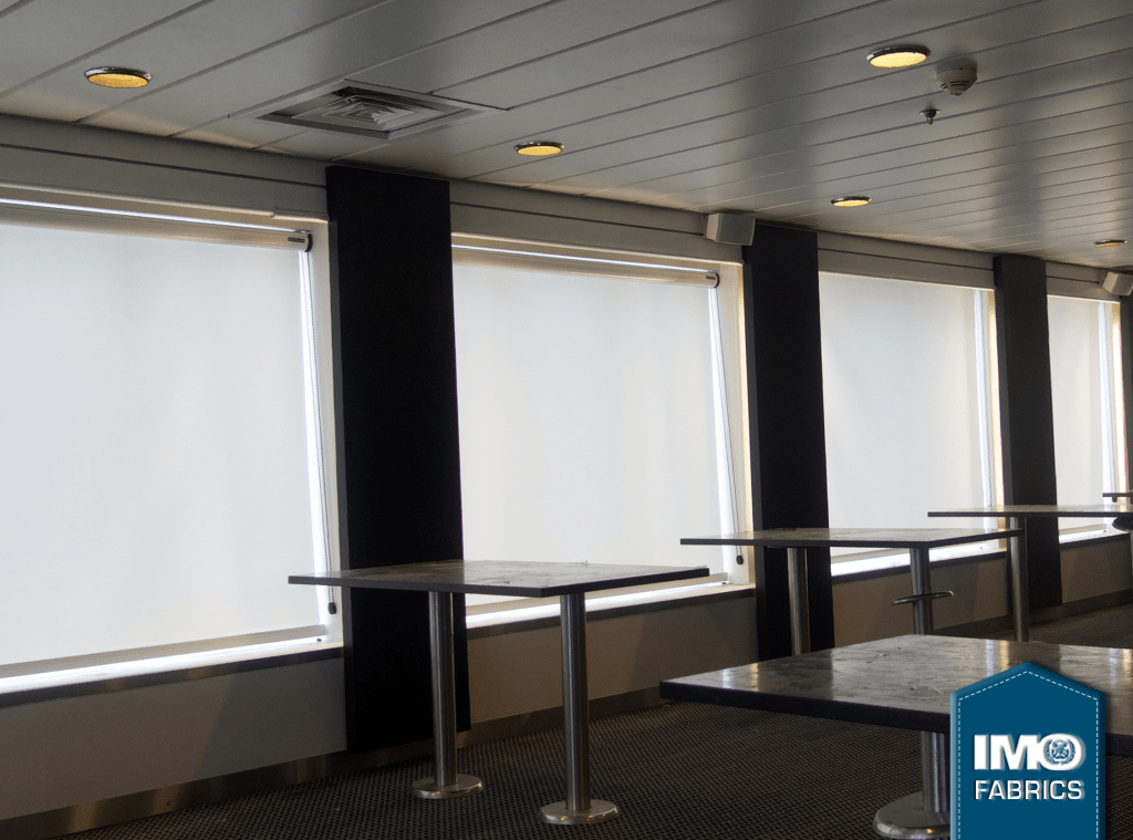 Red Ensign Approved Solarglide Marine blackout Blinds showcased onboard