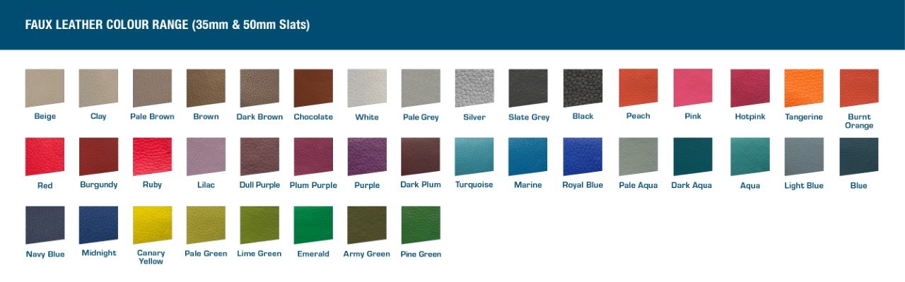 Solarglide Faux Leather Colour range