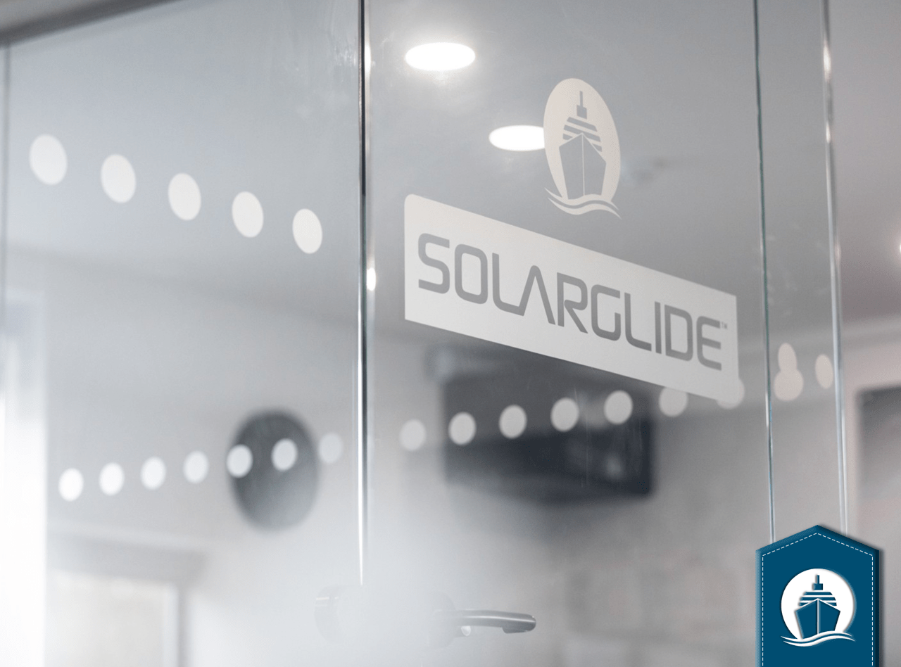 Solarglide Window Glass Graphics displayed in office space